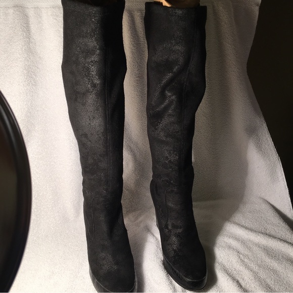 DONALD J. PLINER Boots DISTRESSED SUEDE Black - Sz 8.5 M Made in SPAIN - Picture 9 of 16